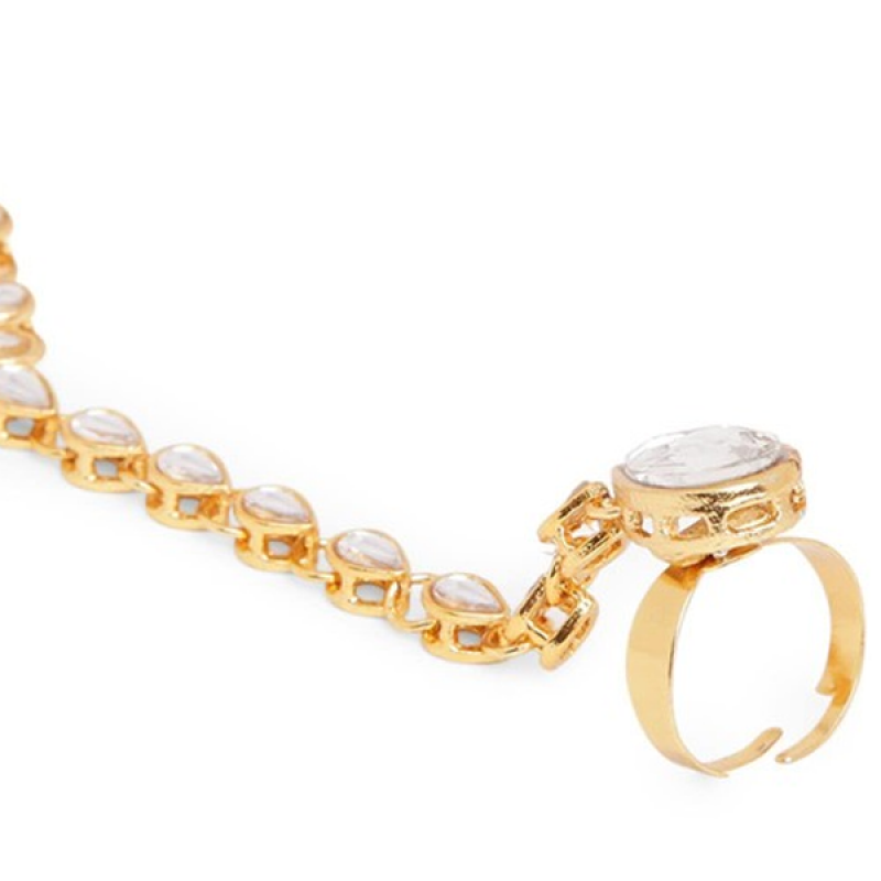 Stainless Steel Gold-Plated Charm Bracelet